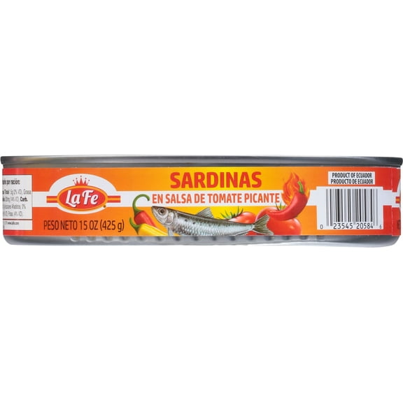 La Fe Sardines in Hot Tomato Sauce with Spicy Flavor, Allergen-Free