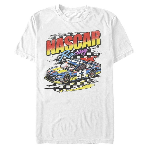 Men's Mad Engine  White NASCAR Retro Graphic T-Shirt