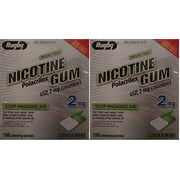 6 Pack Rugby Nicotine Gum 2MG Coated Mint Nicotine Polacrilex 100 Count Each