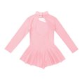 thumbnail image 5 of YONGHS Girls Mock Neck Figure Ice Skating Dress Gymnastic Leotard Ballet Dance Skirt 4-14 Pearl Pink 14, 5 of 6