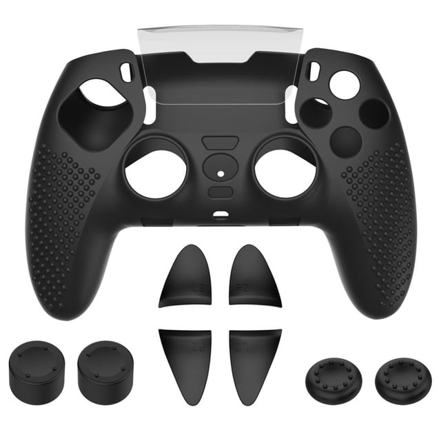 Abbraccia Funda de silicona para mando PS5, carcasa protectora, botones mejorados, capuchón de joystick, accesorio gaming