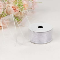 Efavormart 1 1/2" Wired Organza Ribbon For Gift Package Wrapping, Hair Bow Clips & Accessories Making, Crafting-White