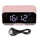 thumbnail image 1 of Altavoz con reloj Bluetooth multifuncional D‑88, altavoz portátil con función de despertador dual para dormitorio, oficina, rosa, 1 of 10