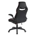 thumbnail image 2 of Pemberly Row Chaise Gaming en Similicuir Noir avec Garniture Rouge, 2 of 13