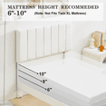 thumbnail image 5 of Flolinda Twin Bed Frames Upholstered Bed Frame with Vertical Channel Tufted Complete High Headboard, White, 5 of 7