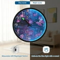 thumbnail image 5 of Voice Activated Clock with Glow Light 12 Inch Large Silent Wall Clock Battery Operated for Home Decor Night Scene and Butterflies, 5 of 8
