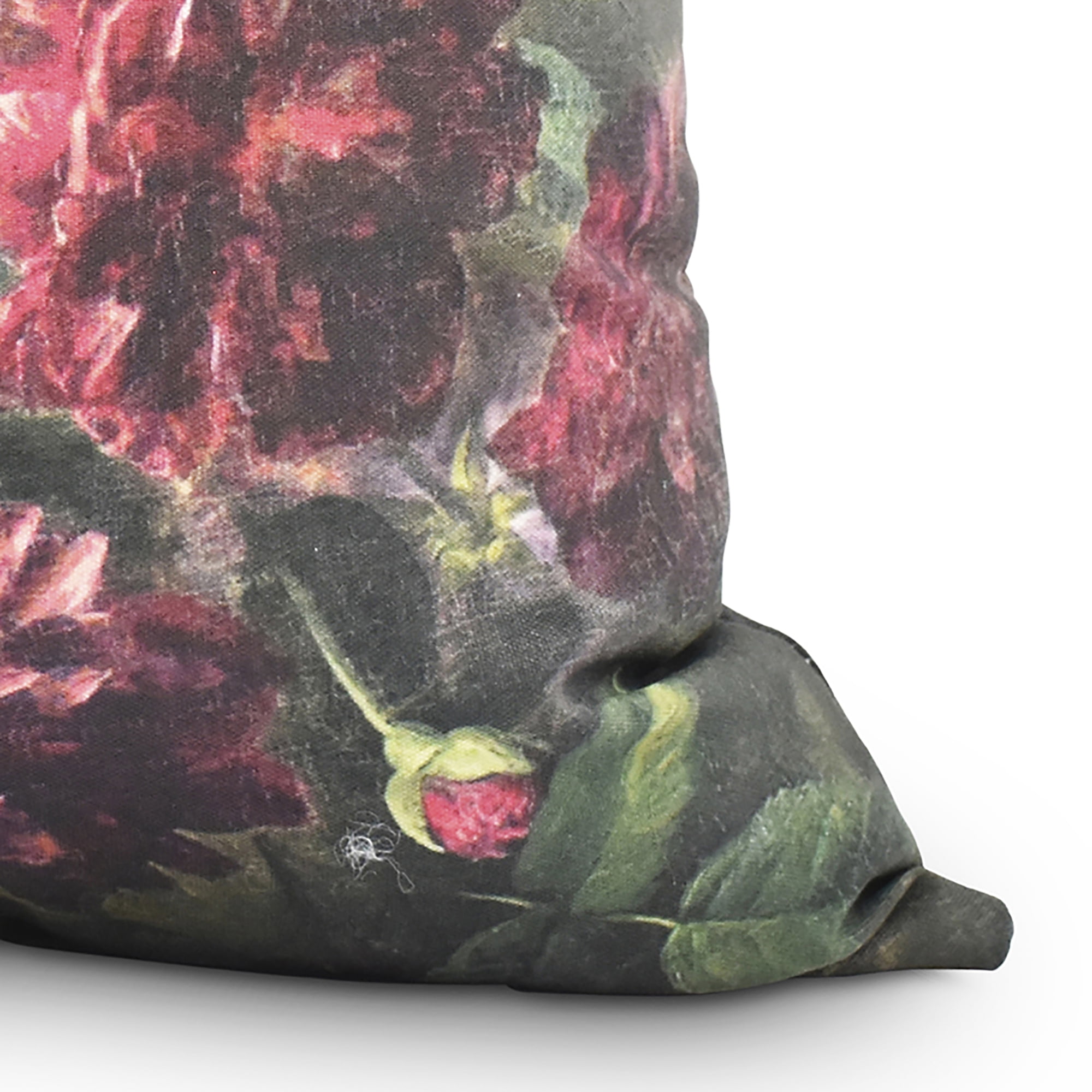 Simply Daisy, 16" x 16" Floral Fancy Red Floral Print Decorative Outdoor Throw Pillow