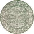 thumbnail image 1 of Unique Loom Isabella High-Low Pile Border Rug 6' x 6' Round Green/Ivory, 1 of 1