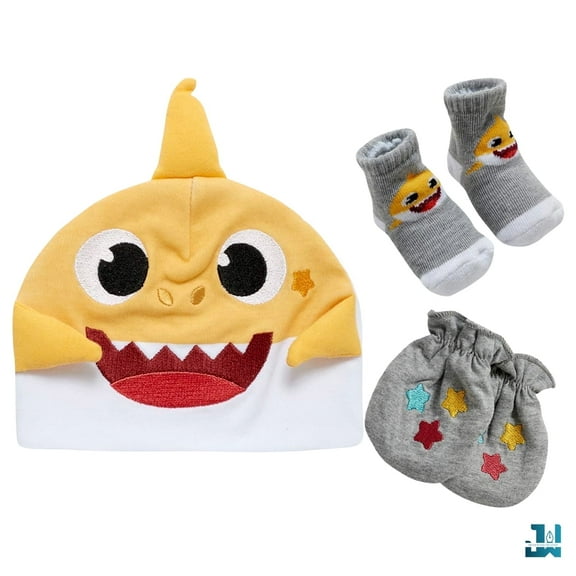 Nickelodeon Newborn Baby Hat Cap, Mittens, and Bootie Take Me Home Set, Mickey, Baby Shark, Winnie-the-Pooh Baby Gifts for Ages 0-3 Months