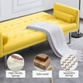 thumbnail image 2 of Zechuan Futon Tufted Back Convertible Sofa 68” Twin Size Bed - Yellow, 2 of 9