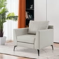 thumbnail image 3 of MCombo Modern Accent Chair, Faux Leather Upholstered Lounge Armchair, Single Sofa Chairs for Living Room Office 4629, 3 of 10