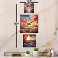 thumbnail image 3 of Designart "Dusk Clouds Fluid Ink View" Clouds Oversized Wall Clock - Set Of 3 - Multipanel Clock For Living Room Décor - Large Traditional Wall Clock, 3 of 6