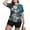 Green, variant on Two-Piece Swimsuit Set - Short Sleeve, Boyshorts - Women's Plus