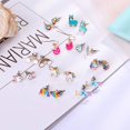 thumbnail image 5 of Earrings Jewelry Cute Earrings Fun Colorful Stud Earrings, Animal Rainbow Unicorn Cute Earring Jewelry Set Gifts for Teen Women 24 Pairs, 5 of 8