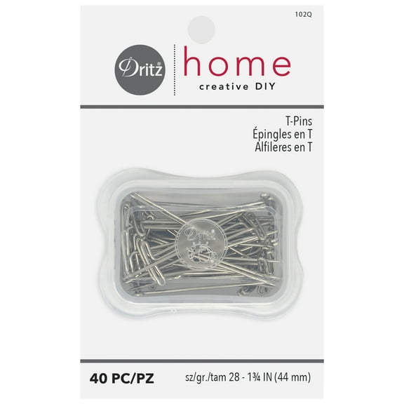 Dritz 1-3/4" T-Pins, 40 Count , Nickel-Plated Steel