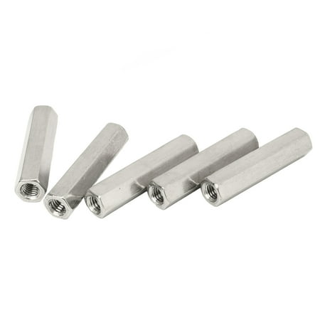 

M8 Hex Coupling Nut Kit Hex Coupling Nut Set 304 Stainless Steel 5Pcs Silver 6 Sides Sturdy Safe Practical For Studs