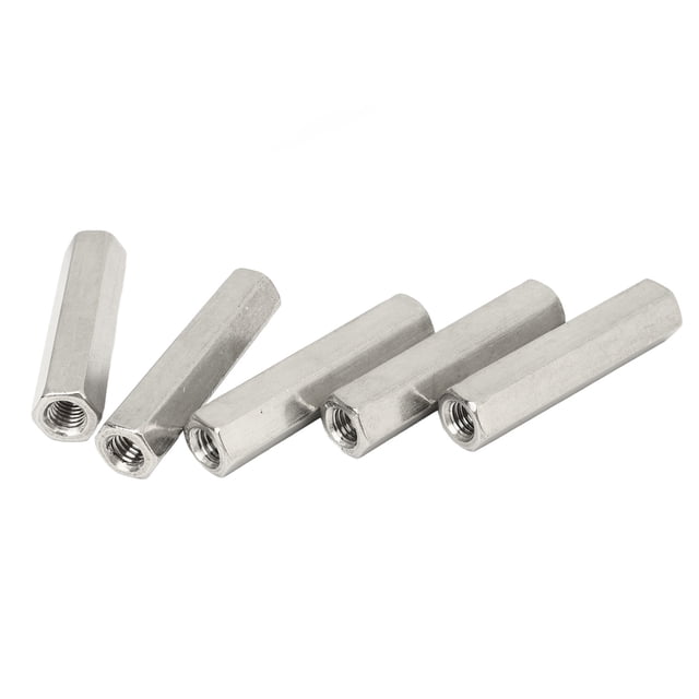 Hex Coupling Nut,5Pcs Silver M8 Hex Stainless Steel Coupling Nut Hex Coupling Nut Set Built for the Future