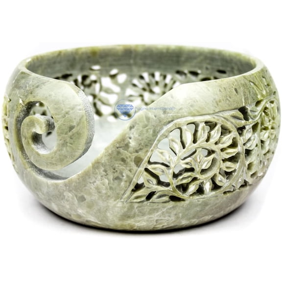 "Nagina International Stone Carved Beautiful & Fragile Yarn Ball Storage   Bowls | Yarn Storage Bowl & Accessories"
