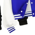 thumbnail image 5 of CAICJ98 Boys' Girls' 2 Piece Outfits Toddler Sweatsuit Color Block Long Sleeve Button Down Varsity BaseBall Bomber Jackets and Pants Set (Blue,13-14 Years), 5 of 5