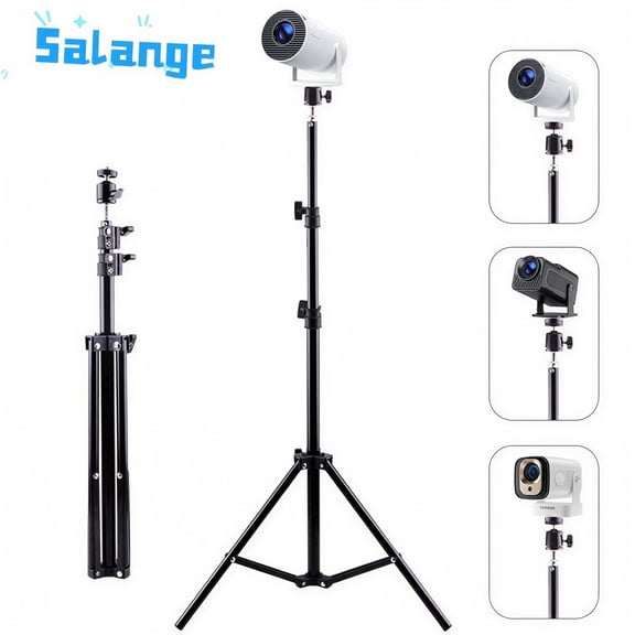 Salange Universal Projector tripod stand,Adjustable Height,Easy to Carying for Travel, Portable Projector Mount with 1/4" Screw, Black