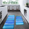 thumbnail image 4 of Kitchen Rugs and Mats Set 2 Pcs, Abstract Area Rug Black and Sky Blue Abstract Art Painting Non-Slip Kitchen Rug Set for Kitchen, Office, Sink 17"x47.2"+17"x30", 4 of 6