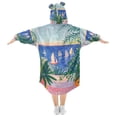 thumbnail image 2 of FORMRS Wearable Blanket Hoodie with Sleeves for Kids Cozy Flannel Sweatshirt, Boat Seaside, 2 of 7