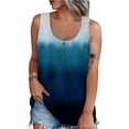 thumbnail image 7 of Qwertyu Plus Size Tank Tops for Womens Casual Summer Boho Shirts with Button Loose Sleeveless Tunic Tops Blue L, 7 of 7