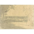 thumbnail image 2 of Joseph Wright of Derby 24x18 Gold Ornate Framed and Double Matted Museum Art Print Titled - Landscape with a Distant Buildings (1774-75), 2 of 4
