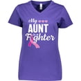 thumbnail image 3 of Inktastic Breast Cancer Awareness My Aunt is a Fighter Women's V-Neck T-Shirt, 3 of 5
