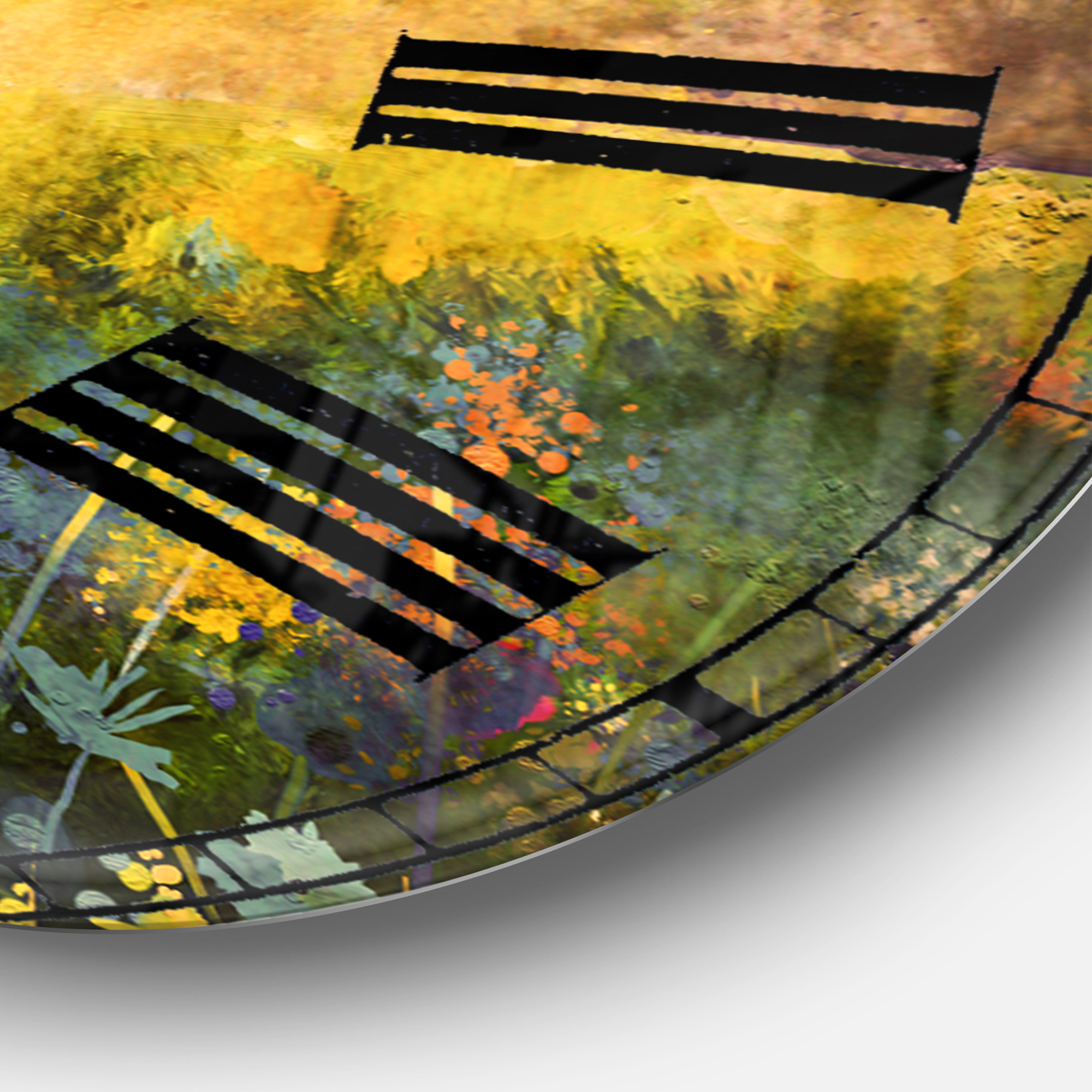Designart 'Sunset Meadow Landscape' Traditional wall clock