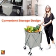 thumbnail image 6 of Wellmax WM99100 Series Folding Shopping Cart with Wheels, Grocery Cart with Removable Canvas with Cover, Lightweight Utility Cart for Groceries and Laundry - Holds up to 120 lbs Gray, 6 of 6