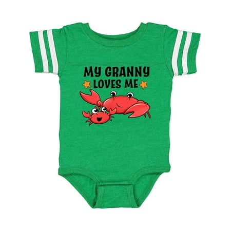 

Inktastic My Granny Loves Me- cute crab family Gift Baby Boy or Baby Girl Bodysuit