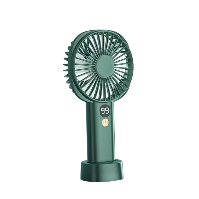 Ventilador de mano portátil Ventilador de bolsillo de refrigeración de 5 velocidades Soporte plegado silencioso Eléctrico verde perfecl Abanico portátil