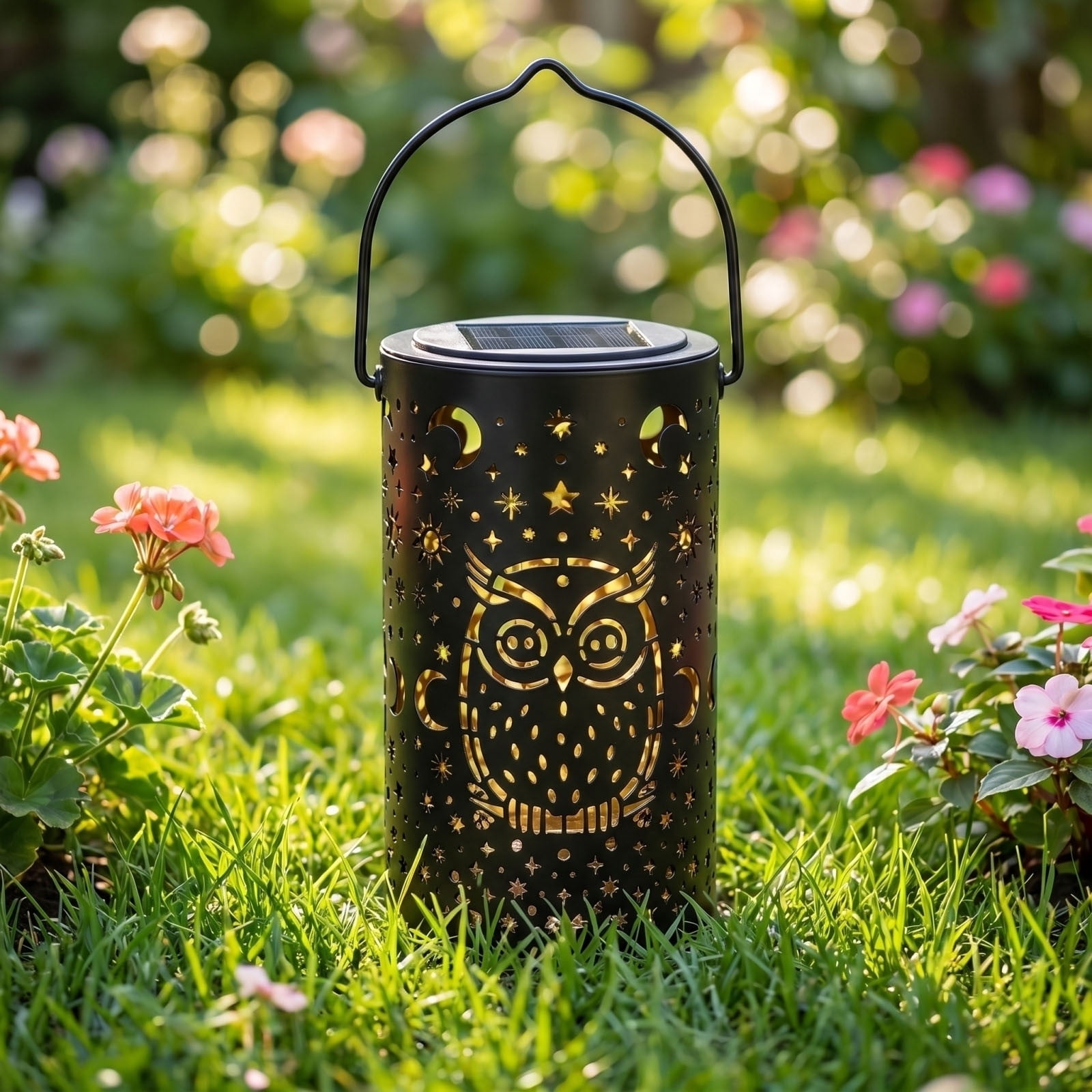 Solar Humming Bird Feeder IP65 With Solar Light Feeder Outdoor Waterproof Iron Hollow Decoration Gift Garden Light for Outdoors Hanging