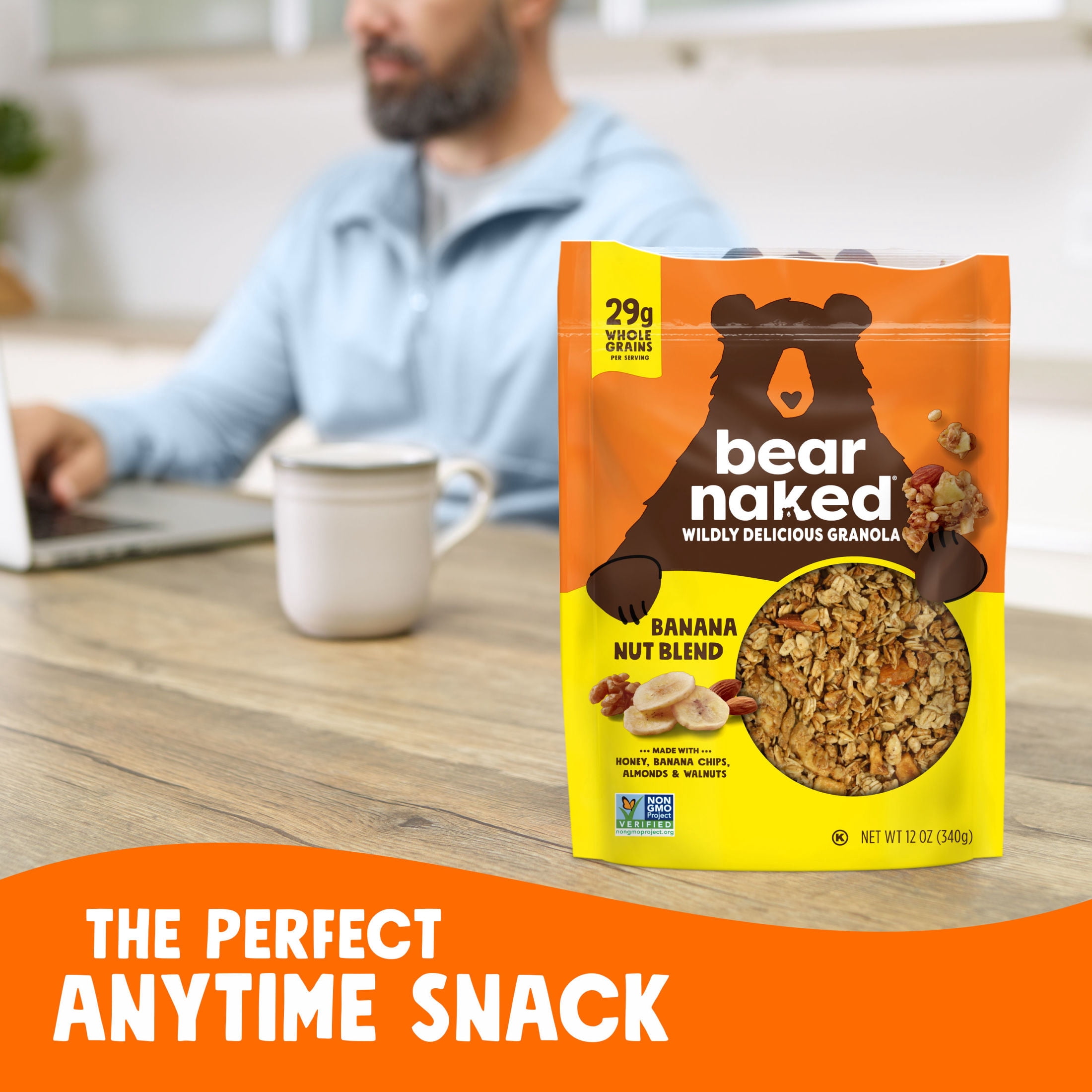 Bear Naked Banana Nut Blend Granola Cereal, Good Source of Fiber Bag, 12  oz