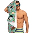 thumbnail image 4 of Doxie Dachshunds Florals Microfiber Beach Towels Oversized Soft Beach Blanket Absorbent Quick Dry Bath Towels Pool Towels Travel Beach Towels for Kids Adults, 4 of 16