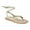 Light Gold, variant on XYD Women Metal Ornament Round Toe Thong Sandals Ankle Wrap Lace Up Flat Shoes Comfortable Casual Flip Flops Size 7 White