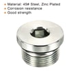 thumbnail image 4 of Tapa de ajuste de tubo de cabeza hexagonal interna Uxcell, tapón de socket de acero con rosca macho para terminar el extremo del tubo M24*1.5 3, 4 of 5