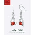 thumbnail image 6 of ChicSilver July Birthstone Earrings for Women Ladies Heart Infinity Shape Ruby Jewelry 925 Sterling Silver Birthday Christmas Mother's Day Gifts for Her, 6 of 8