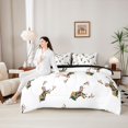 thumbnail image 4 of Castle Fairy Vintage Camouflage Animal Deer Full Size Bedding Sets 7 Pieces,Jungle Wildlife Full Size Bed in a Bag,Brown Olive,Black Reversible, 4 of 7