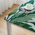 thumbnail image 4 of PIKWEEK Tablecloth Banana Leaves Tropical Palm Leaves Square Table Cover white, 4 of 7