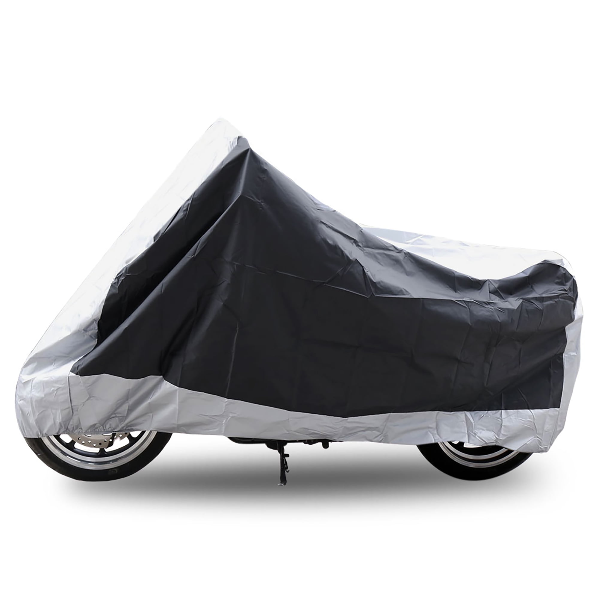 Unique Bargains 180T Motorcycle Cover Outdoor UV Rain Dust Proof Silver&Black XXL