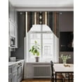 thumbnail image 4 of Black Beige Boho Kitchen Curtains Swag Valance for Windows/Bathroom/Cafe, Vintage Abstract Geometric Ethnic Rod Pocket Drape Panel Swag Curtain Valance for Bedroom/Living Room 55''x36'', 4 of 6