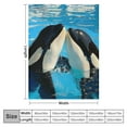 thumbnail image 4 of BCIIG Orca Whales Tails Warm Lightweight Blanket Soft Fleece Blankets for All Seasons - Decorative Throw Blanket for Living Rooms, Sofa, and Bed 50x60in, 4 of 6