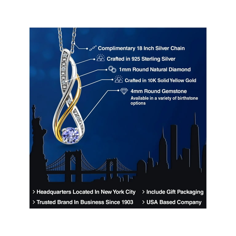Sterling Silver Tanzanite & Diamond Infinity Pendant Sterling Silver Tanzanite & Diamond Infinity Pendant