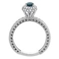 thumbnail image 2 of 14K White Gold Natural London Blue Topaz Round 5mm Engagement Ring Diamond Accents, size 8.5, 2 of 3