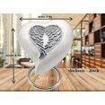 thumbnail image 6 of Heart Cremation WHITE Urn for Human Ashes Adult Funeral Decorative Angel Wings Urn for Women and Men Carefully Handcrafted Keepsake Cremation Heart Shaped Urn Comes with Stand & Gift Box (WHITE WING), 6 of 7