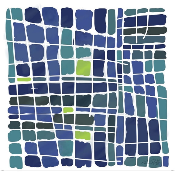 Great BIG Canvas | Rolled Kris Ruff Poster Print entitled Blue Watercolor