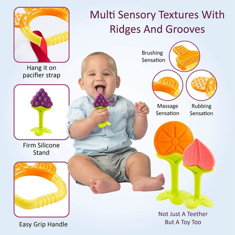 YHRY Baby Teether Toys for Babies 0 6 Months Newborn Infant Baby Teethers Freezer Safe Silicone Baby Teether Toys Frozen Teething Toys for Babies 0 6 Months Baby Teethers Toys 6 Pack Walmart