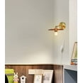 thumbnail image 4 of Kiven Copper Wall Light with a Plug-in Cord with on/Off Switch,E26 Socket Northern Europe Simple Wall Light for Headboard Bedroom Porch Living Room Sofa-Amber（Bulb not Included, 4 of 6